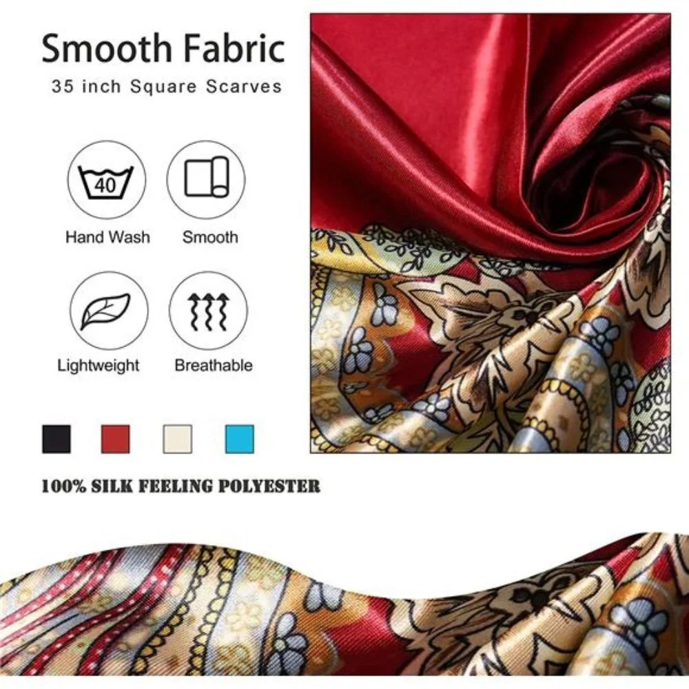 4PCS Large Satin Head Scarf for Women